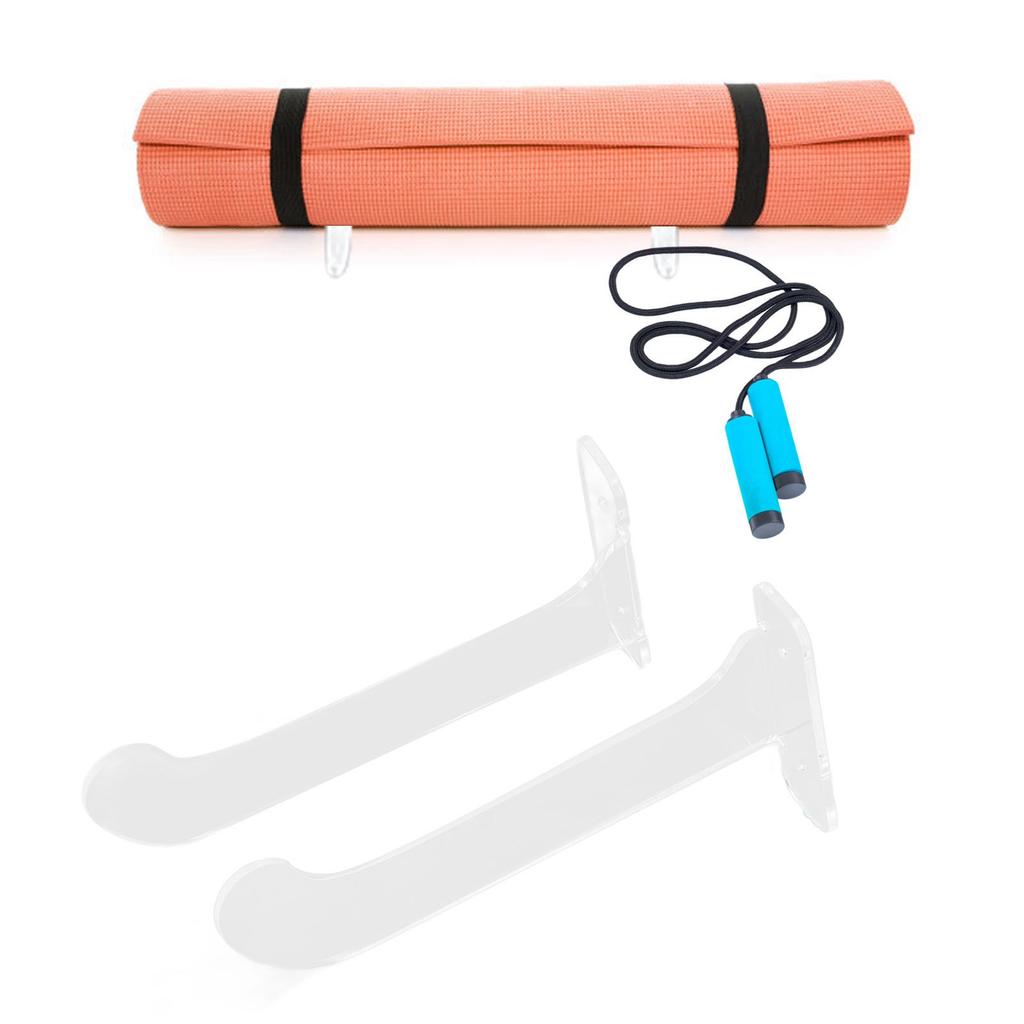 1Pair   Mat Wall Mount Holder Acrylic   Mat Wall Hanger Storage Rack Household Exercise   Mat Bracket