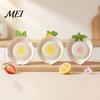 Small Hand Grinder Ceramic Garlic Grater Plate, with Leaf Handle Design, Manual Lemon Zester Plate Easy Cleaning Kitchen Grinding Tool, for Ginger And