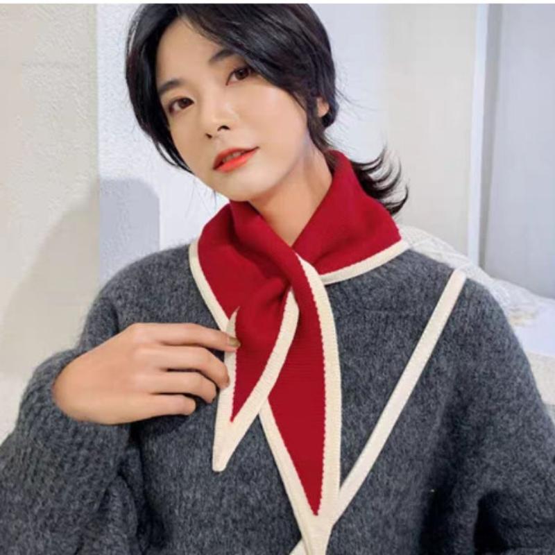 

Вітрозахисний теплий трикутний в язаний шарф, в язана холодостійка шаль, осінь-зима, багатофункціональний теплий шарф-крос на шию