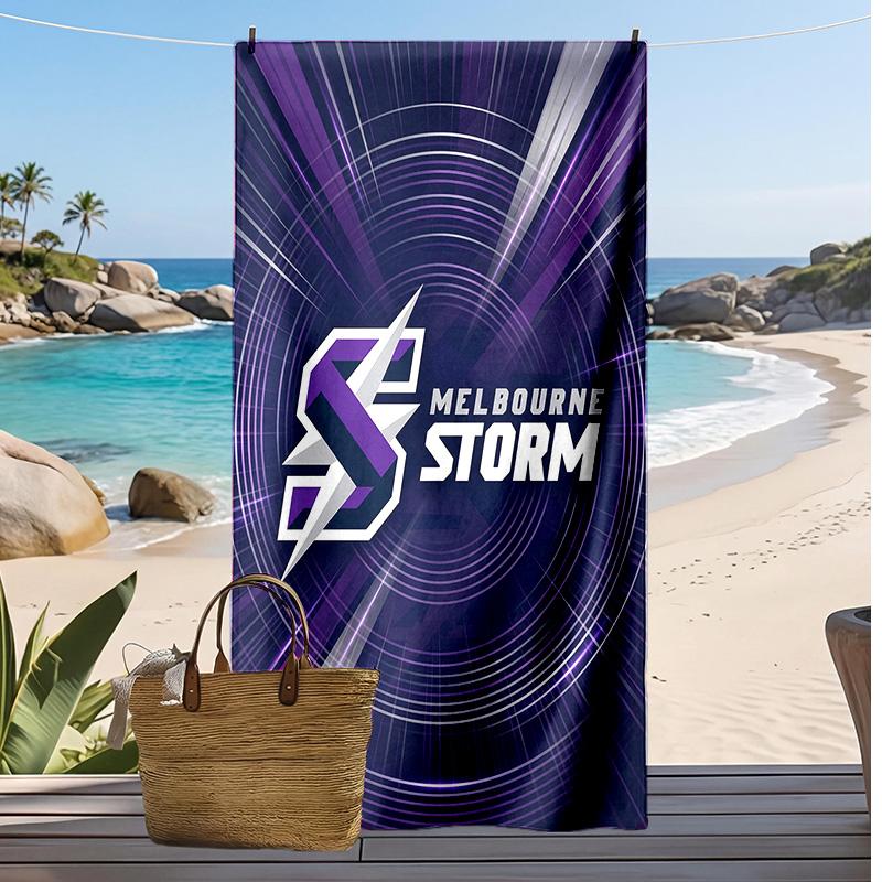 Melbourne Storm Print Strandtuch Weich Tragbar Schnell?Trockenes Handtuch für Pool Sommerurlaub Outdoor Sport