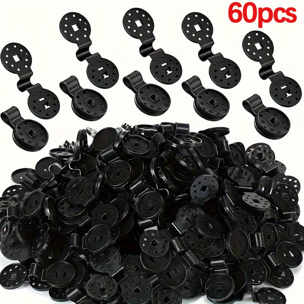 40/60 PCS Black Round Shade Cloth Clips Heavy Duty Plastic Fasteners for Sunshade Net Bird Netting Fabric Connectors