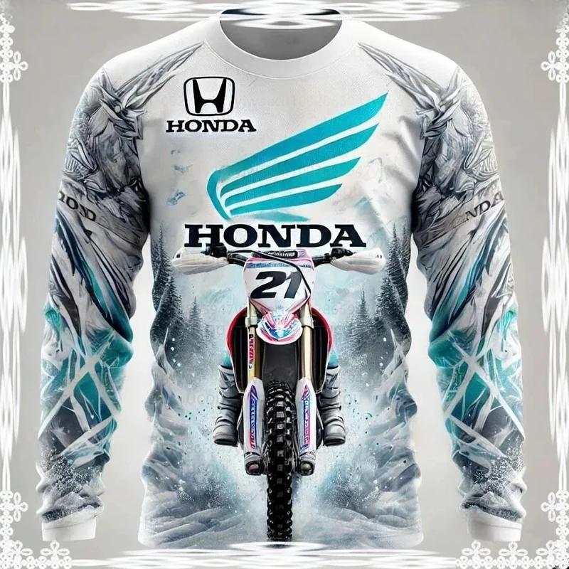 BWG5  Honda 2026 Summer New Off-Road Motorcycle Riding T-Shirt Breathable Sportswear Men and Women Riding Clothes