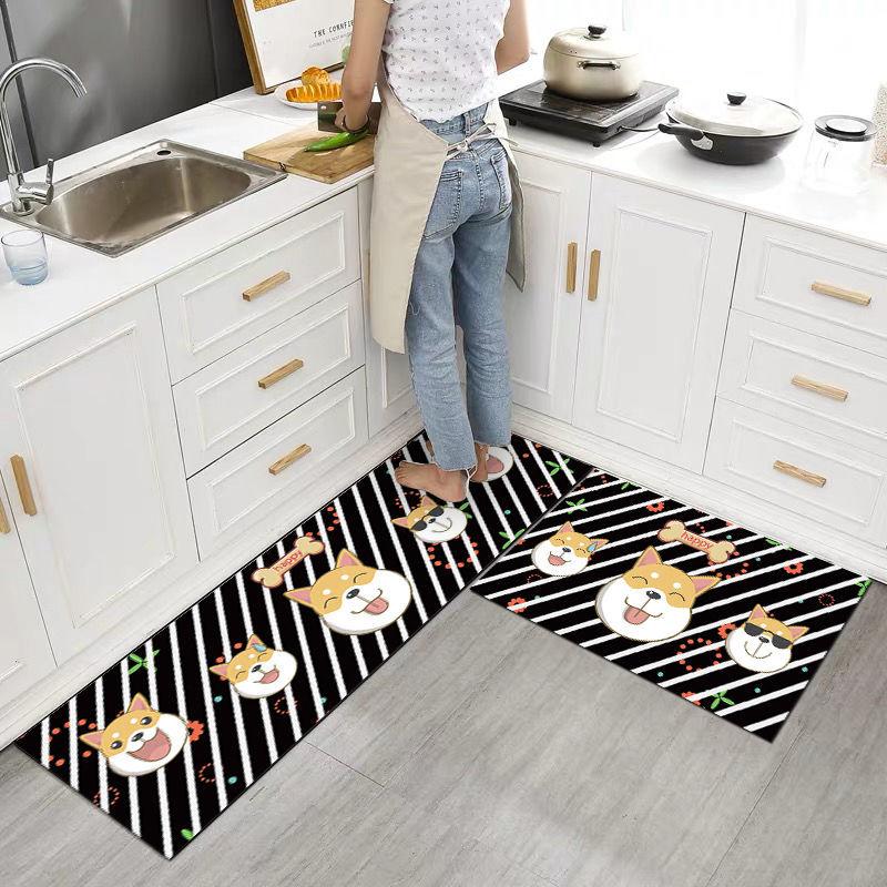 Kitchen Washable Anti-Slip Long Floor Mat Bathroom Entrance Door Absorbent Mat Bedroom Bedside Area Rug Living Room Prayer Rug