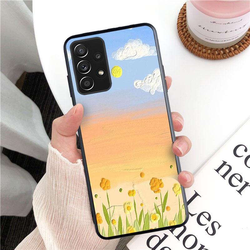 Coque de téléphone Peinture à l'huile Fleurs pour Samsung Galaxy A13 A22 A12 A32 A71 A11 A21S A33 A52 A72 A51 A50 A70 A31 M31 Funda Coque Case