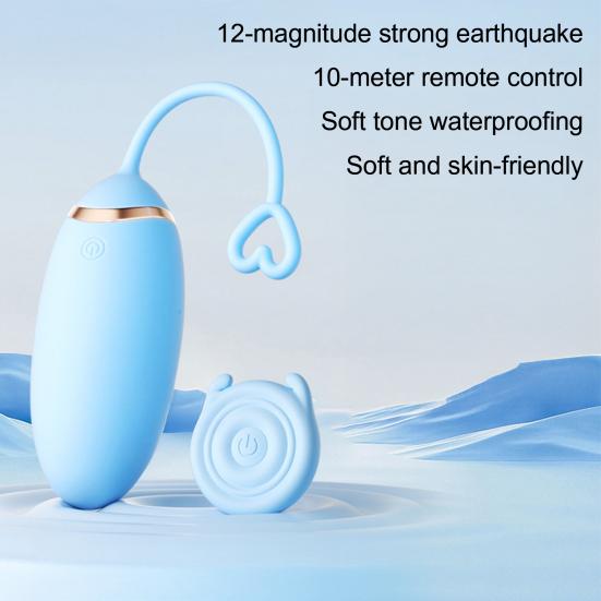 Silicone Remote Control Egg Vibrator 12 Vibration Levels Adjustable Portable USB Rechargeable Waterproof Cordless Vibrating Egg Stimulator Toy