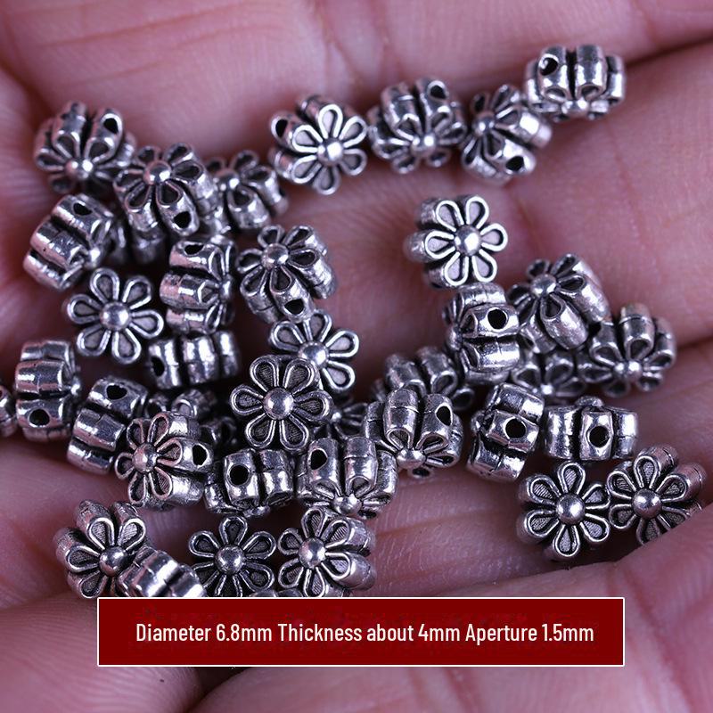 

Бусины из тибетского серебра в форме цветка: Аксессуары для подвесок и браслетов своими руками