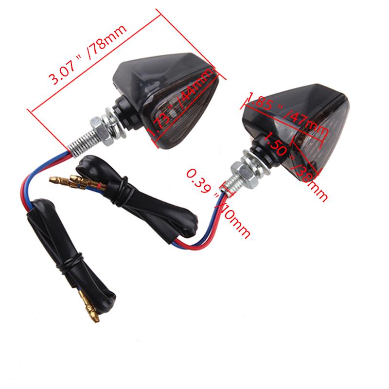 Black Motorcycle LED Turn Signals Light Motorbike Indicator Lamp Scooter Amber Universal