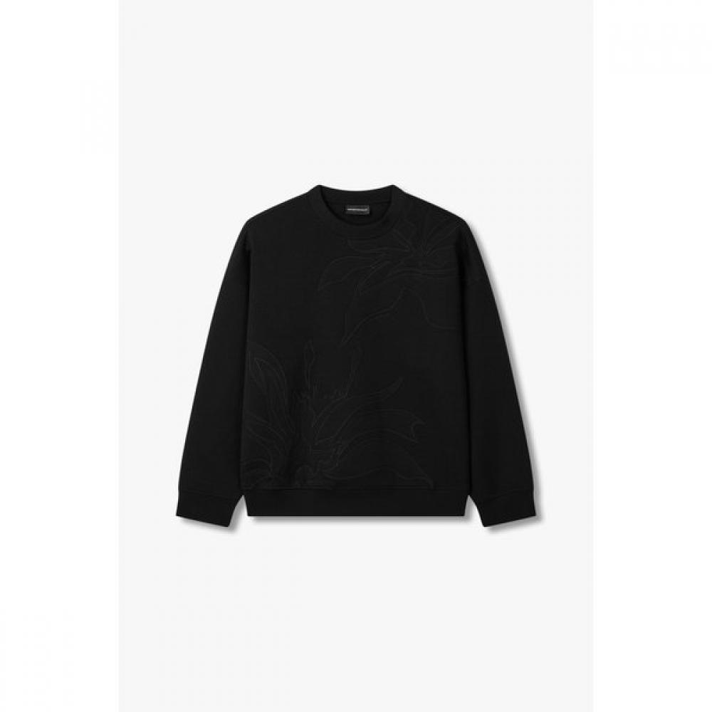 Emporio Armani Men S Neoprene Flower Stitch SweatShirt A515126056 M