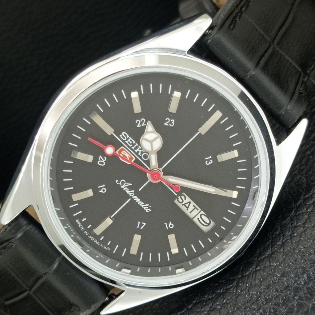 ОТРЕМОНТИРОВАННЫЕ СЕЙКО 5 АВТОМАТИЧЕСКИЕ 6309A ВИНТАЖНЫЕ ЯПОНСКИЕ МУЖСКИЕ ЧЕРНЫЕ ЧАСЫ a442771-1