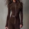 2025 Autumn Elegant Zipper Lapel Jumpsuit