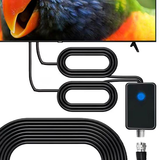TV Digital Antenna with Signal Booster Portable Antenna Support 4K 1080P Suction Cup TV Antenna Plug Play for Smart Digital TV