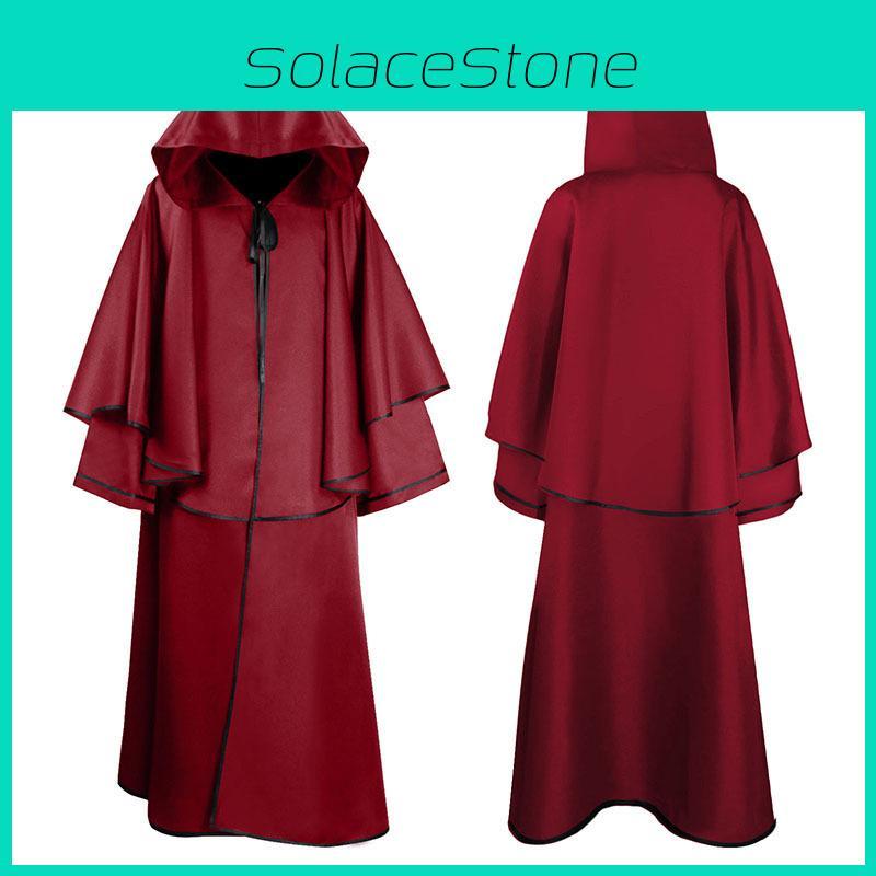 Middle Ages Hooded Robe Cloak Wizard Role Playing Costume For Event Halloween
