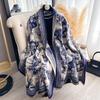 Women'S Thick Imitation Cashmere Pashmina Scarf With Animal Prints Winter Warm Blanket Wrap Shawl Luxury Female Accessory