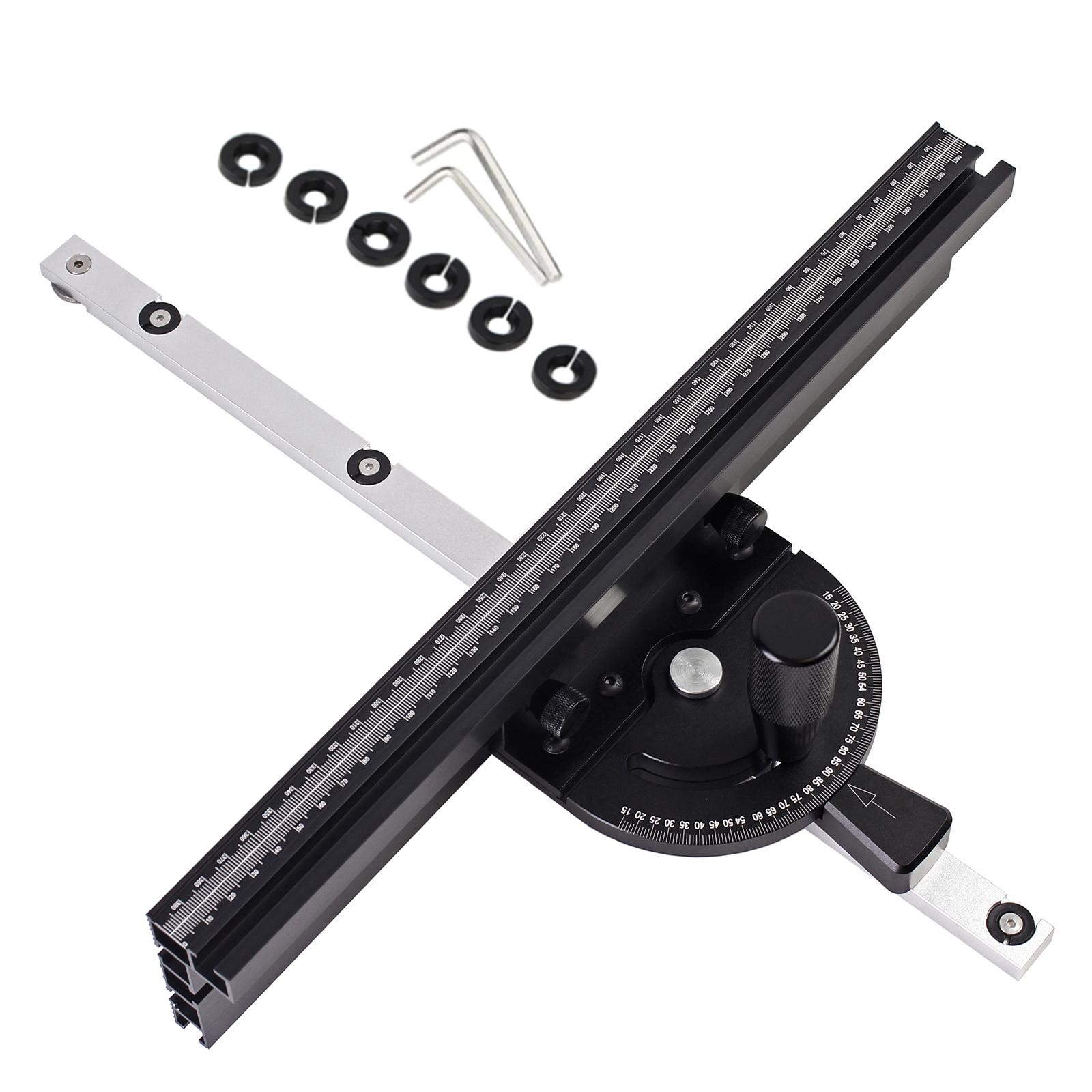 

1 Set New Miter Gauge and 400MM Aluminium Profile Fence Sawing Assembly Angle Ruler for Table Saw Router Table Woodw чорний