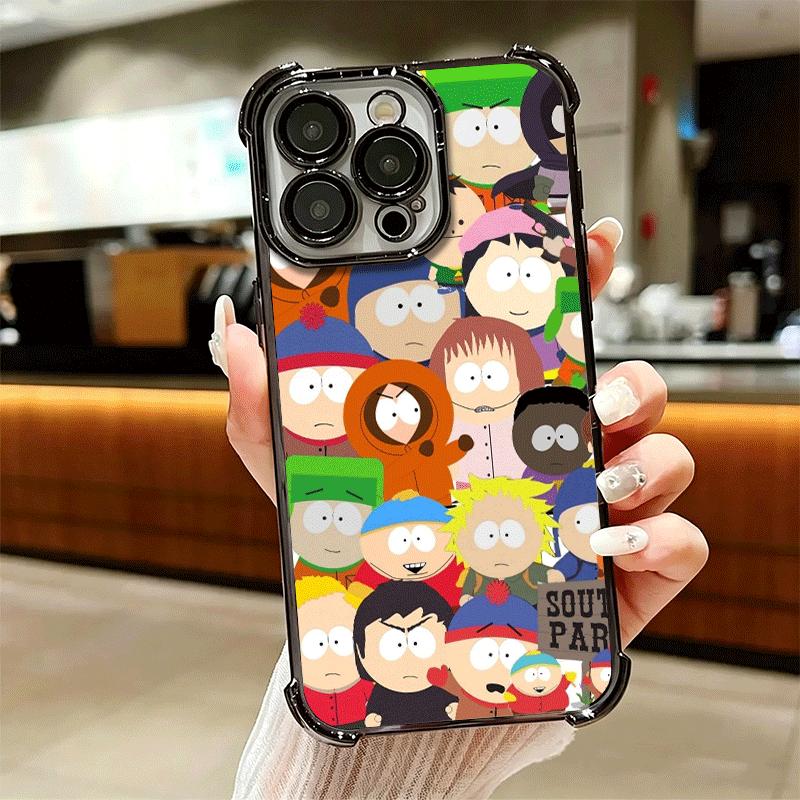 Cartoon S-South P-Parkes Soft Phone Case For iPhone 15 16 17 Air 14 Pro Max 16E Plus 13 12 Mini Plating Anti-Fall Fundas