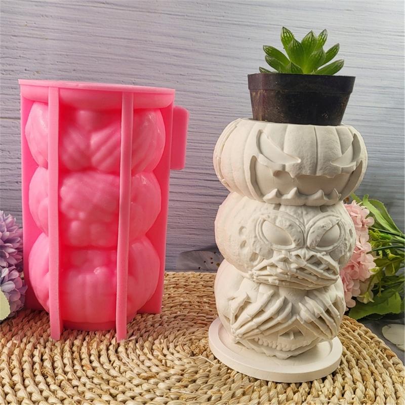 Pumpkins Shape Flower Pots Molds Silicone Mould Halloween Candle Holder Molds Epoxy Resin Molds Handmade Plaster Molds