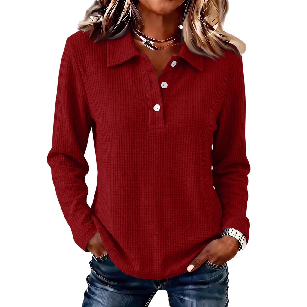 Women's Long Sleeve Color Casual Top for Everyday Wear
