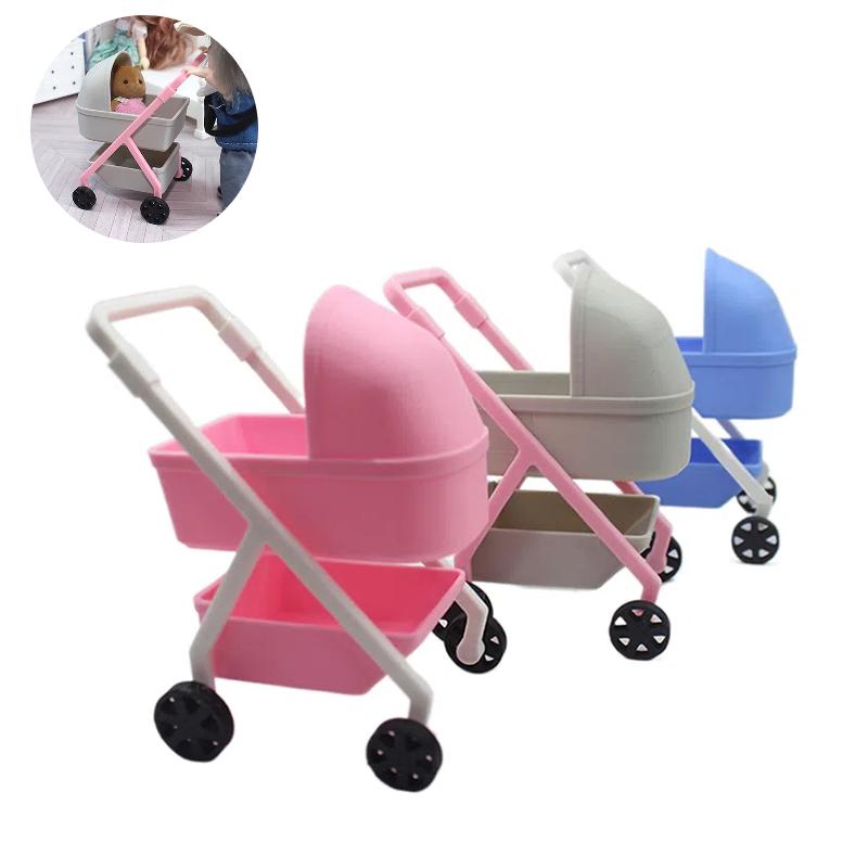 1:12 Passeggino per Bambole Simulazione Mini Culla Carrozzina Accessori Decorazione Scena Giocattoli