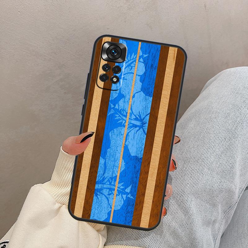 Beach Hawaiian Faux Koa Wood For Xiaomi Redmi Note 14 10 11 12 13 15 Pro Plus Case Cover For Redmi 15 15C 14C 10C 12C 13C