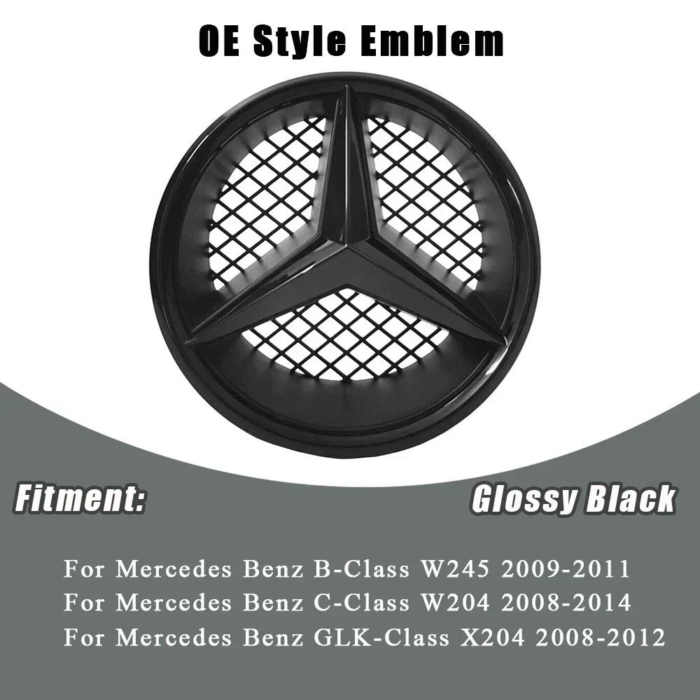 

Car Sticker LED Mirror Style Glossy Black and Chrome silver For Mercedes Benz W204 W245 X204 Class Front Grille Star Emblem Illu