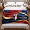 Bologna FC Printed Flannel Blanket Custom Name Text Soft Warm Throw For Bedroom Holiday Gift