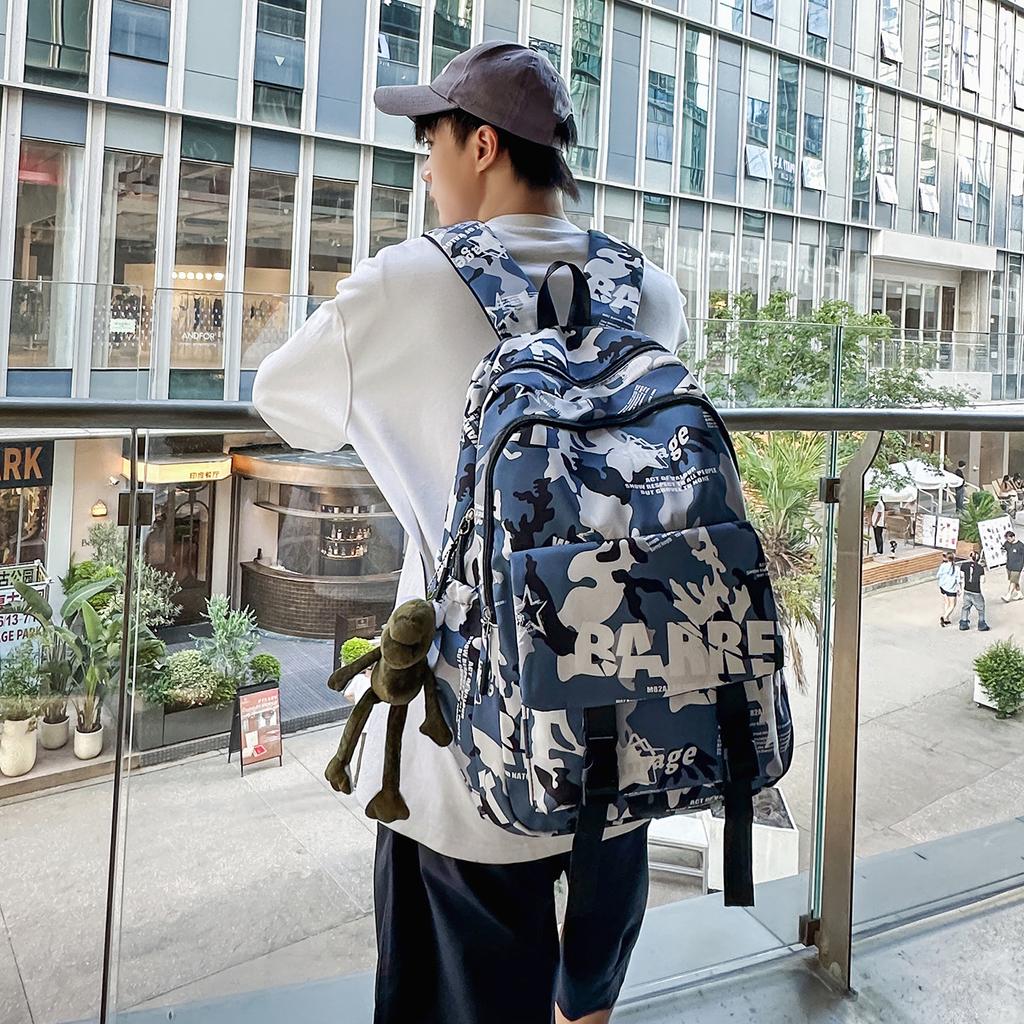 Schoolbag Versatile Camouflage Large Capacity Boys and Girls Backpack Middle School Student Personality Graffiti School Bag Leisure Travel Fashion 