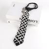Modern Unisex Neck Tie With Pearl Detailing In Black For Formal And Casual Wear