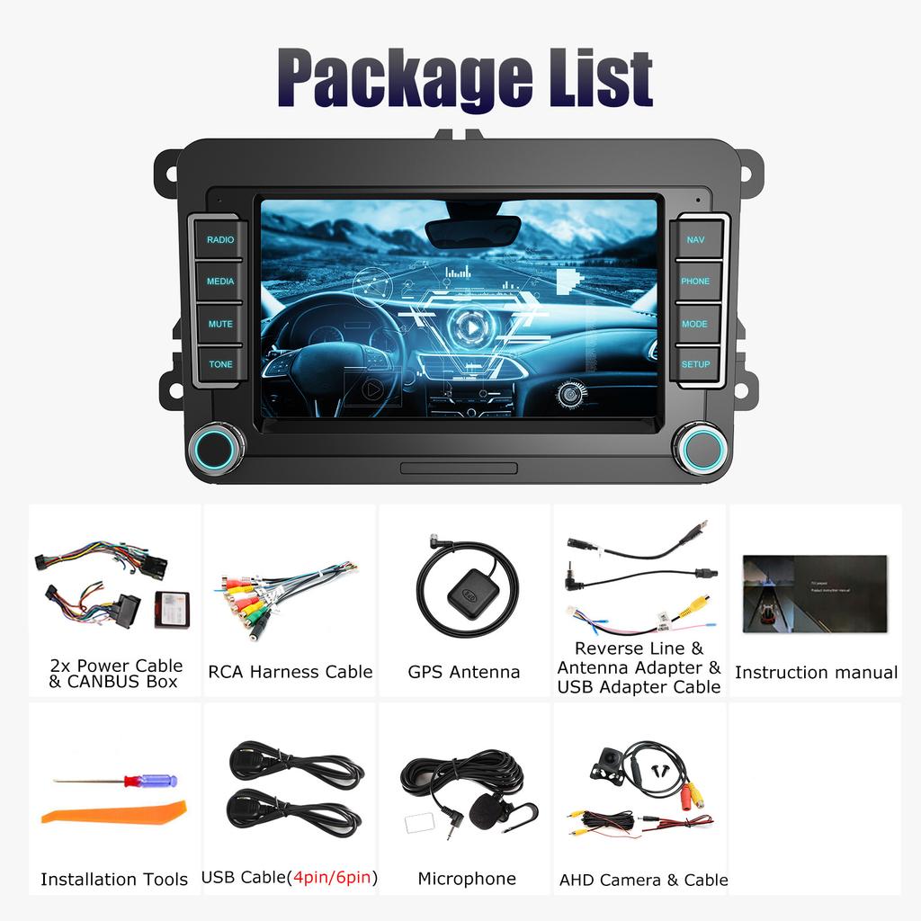 Android 14 Bilradio Trådløs Carplay For Volkswagen Passat Skoda Octavia golf 5 6 touran Bil Multimediaspiller GPS WiFi