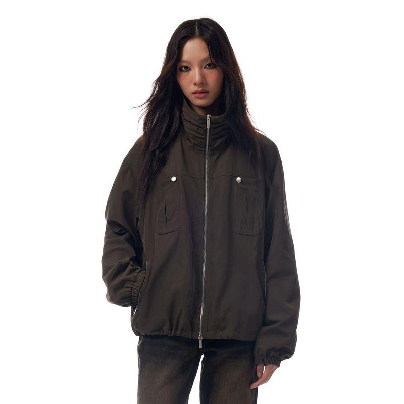 

Thelight2024ss Водонепроницаемая Ветрозащитная Куртка-Ракушка на Кулиске Водолазка Ретро Куртка Карго Пальто Мужская и Женская Green L