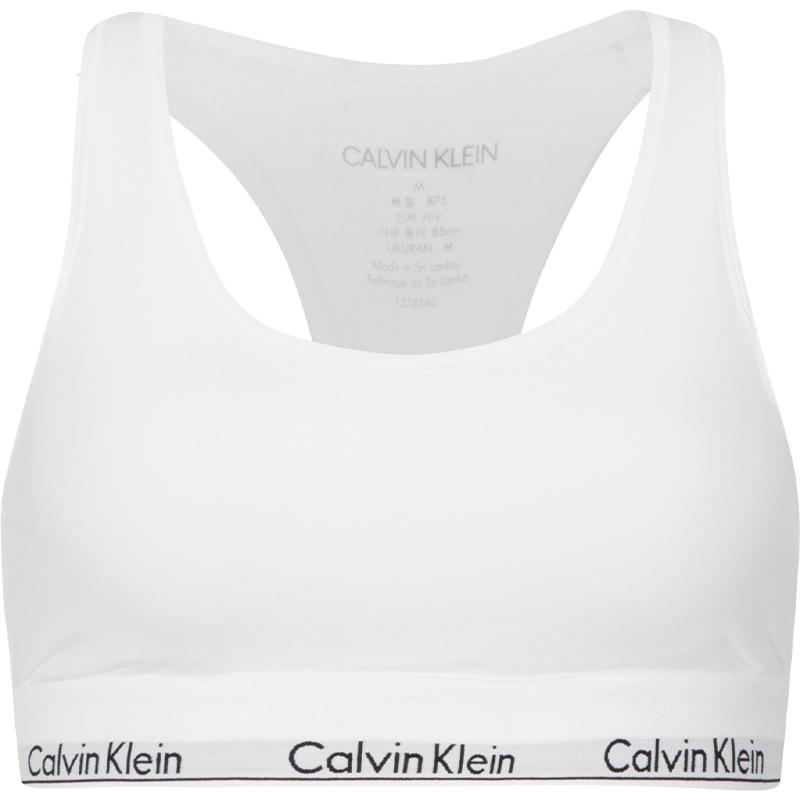 Calvin Klein Modern Gravity Bra Comfortable Thin Padding Wireless Light Sports Back Women Bra Moonlight-White F3785AD-100