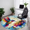 1pc Hummingbird Flowers Office Round Area Rug, Indoor Mat Suitable ForOffice, Under Office Chairs Bedroom Living Room Home Decor, Room Deco D164