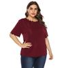 Plus Size Short Sleeve Top for Women Loose Crewneck T-Shirt Summer Casual