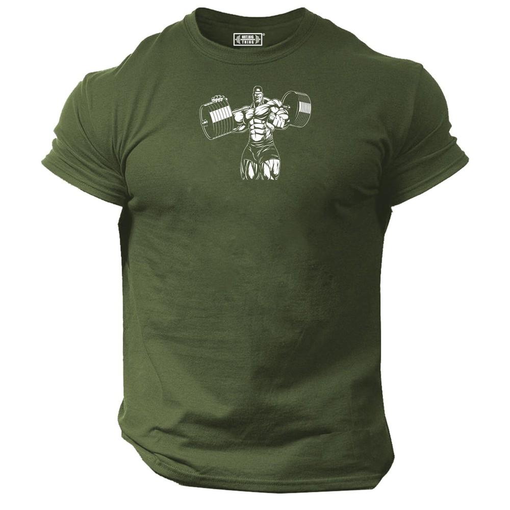 Weight Bar T Shirt Gym Clothing Bodybuilding Workout Exercise Muscles Boxing Top