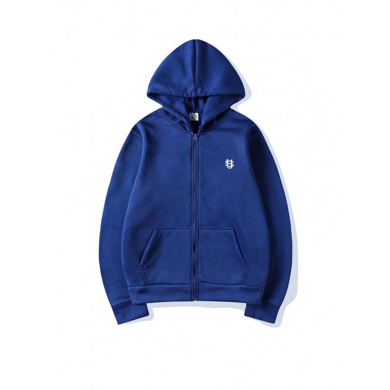 Hanorac cu glugă și fermoar, casual, larg, cu logo mic - Mărimi mari disponibile