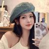Cowboy Beret Women Autumn Washed Old Retro Star Anise Bud Painter Hat High Sense Hat Lady
