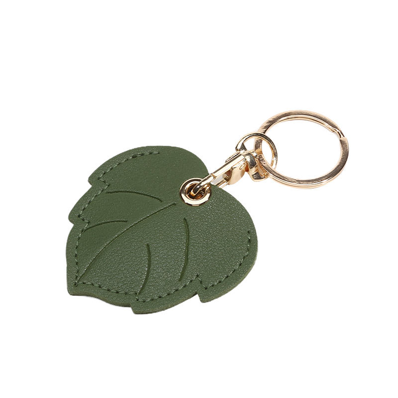 Useful PU Leather For Airtag Protective Sleeve Access Control Card Cover With Keychain Cartoon Leaf Badge Card Holders