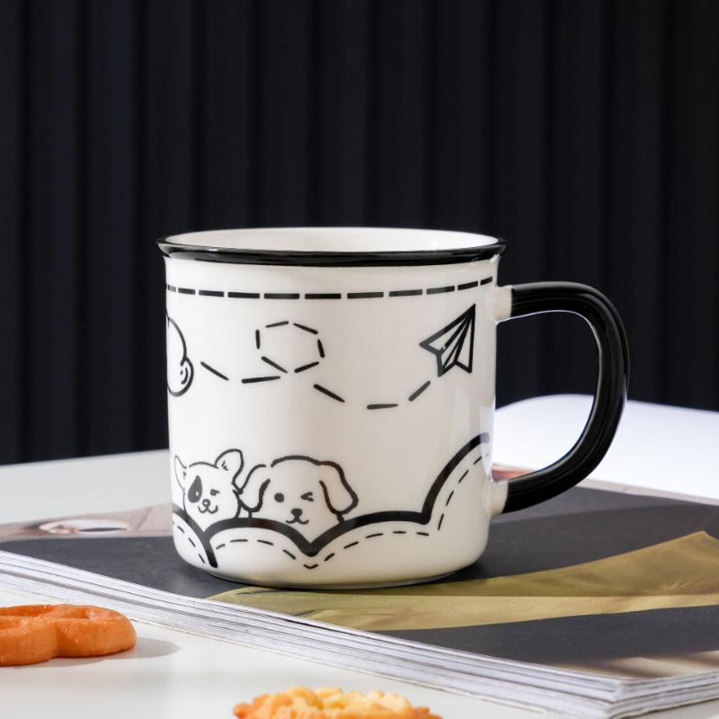 Vintage Cute Ceramic Mug for Office Home Use High Aesthetic Water Cup Unisex Gift Souvenir Coffee Tea Cup