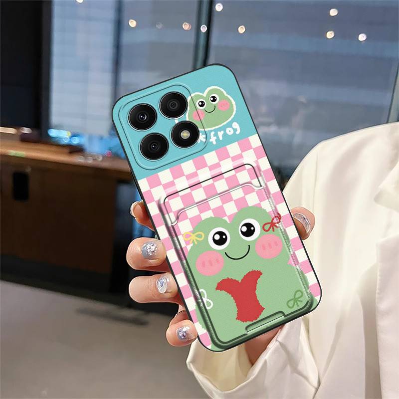 Shockproof Cartoon Phone Case For Honor X8a 4G Soft Case Cover Card Slot Silicone Protective Full Wrap Cute Back Cover
