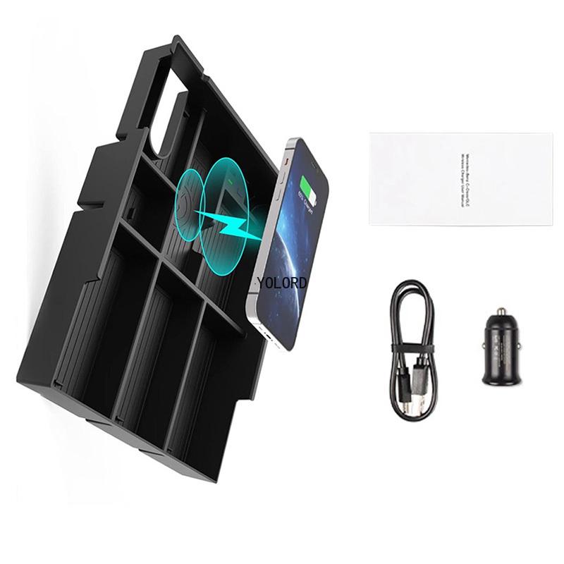 

15 Вт зарядное устройство для телефона с центральным управлением, беспроводное зарядное устройство для Toyota Tundra 2007-2021, автомобильные коврики, аксессуары чёрный