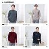 Hengyuanxiang Men's 100% Wool Thickened Round Neck Sweater