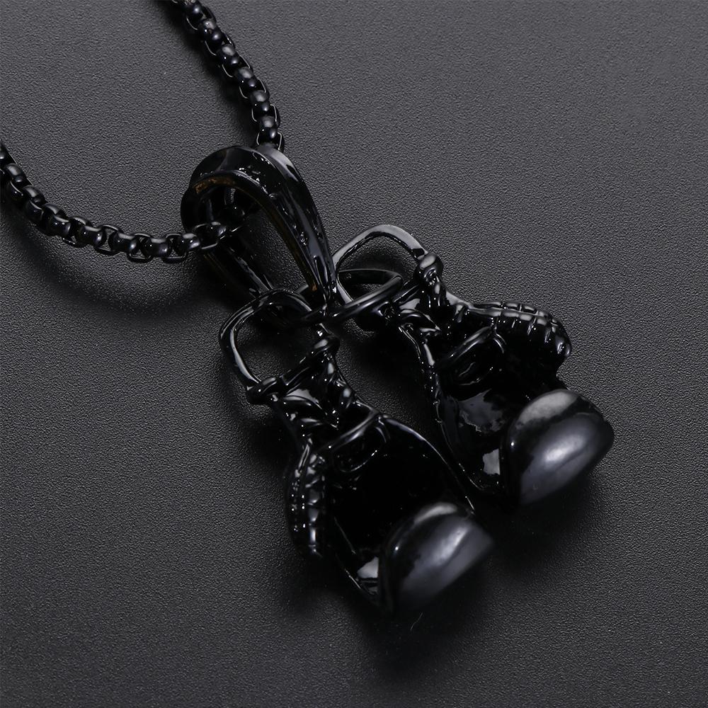 Punk Rock Gold Silver Balck Mens Boys Gift Chain Choker Boxing Glove Pendant Necklace