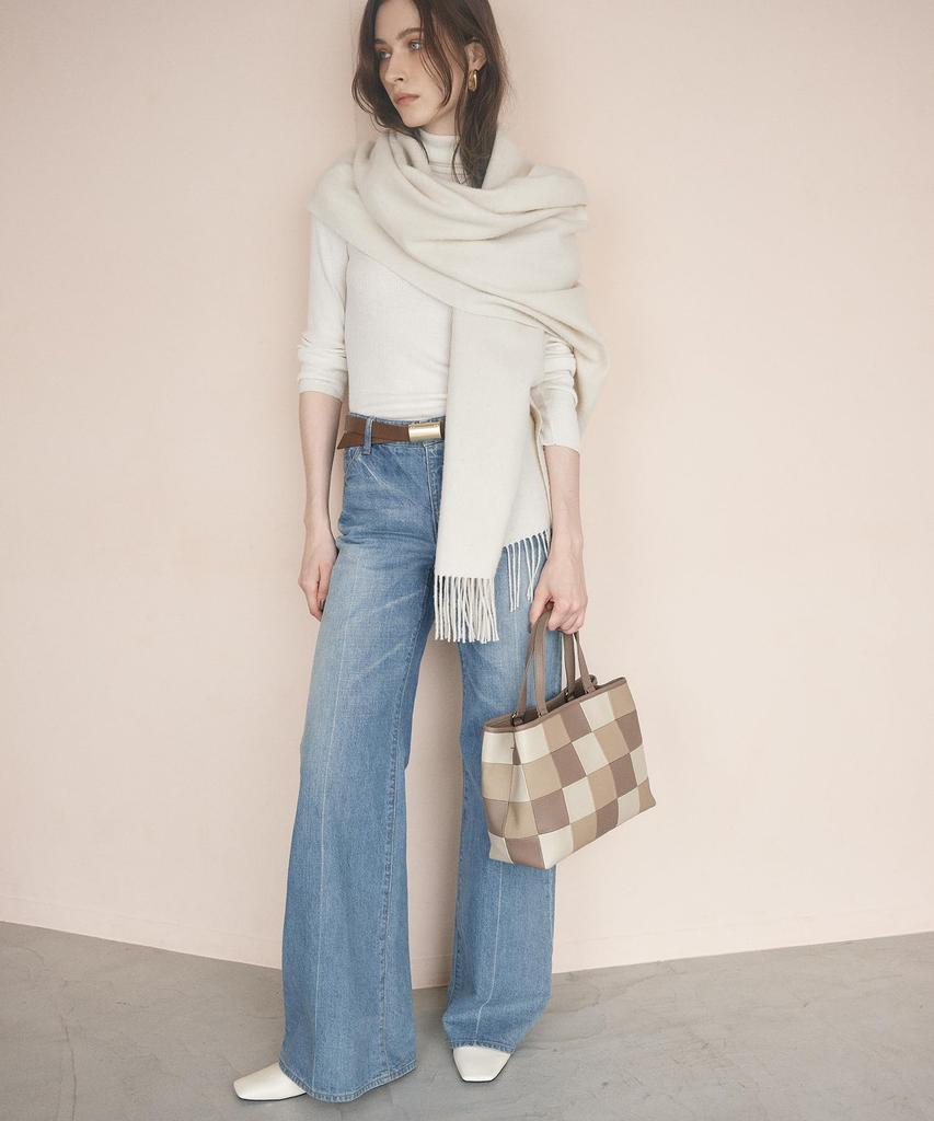 Leather Patchwork Tote Bag with Shoulder Strap TREASURE TOPKAPISmooth