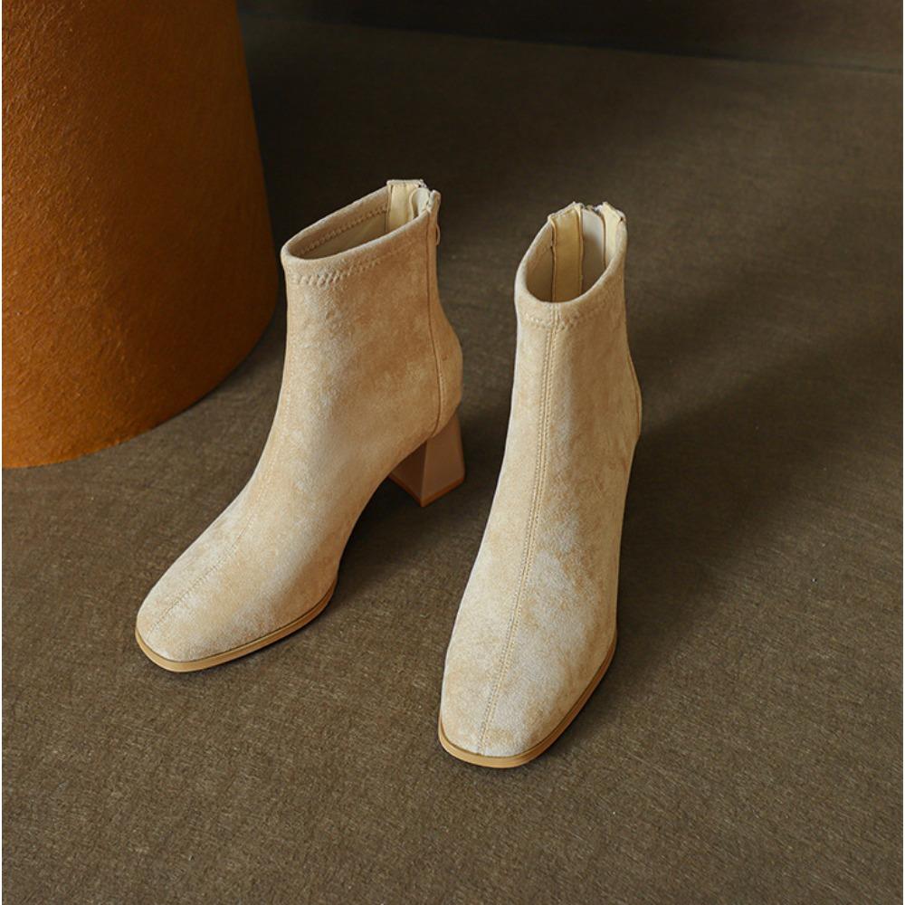 Boots for Women New Autumn and Winter Slim Ankle Boots Suede High Heels Women's Shoes Heels Womens Ladies High Shoes Short Boot