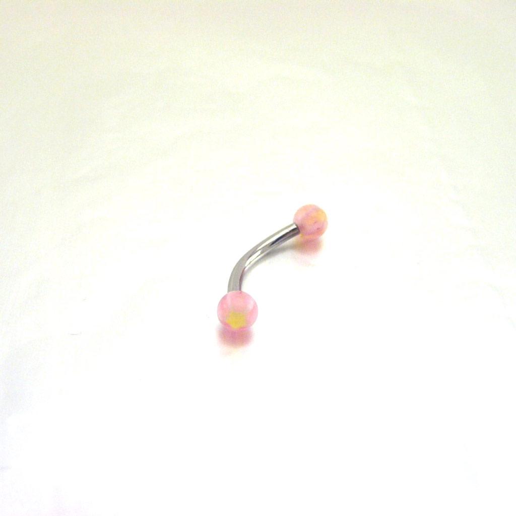 Les Trésors De Lily [E6901] - Yellow Pink 'Tecno' Arch Piercing