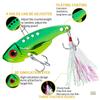 7g12g Vib Metal Lure Baits With Treble Hooks Feathers Long-range Fishing Lures For Freshwater