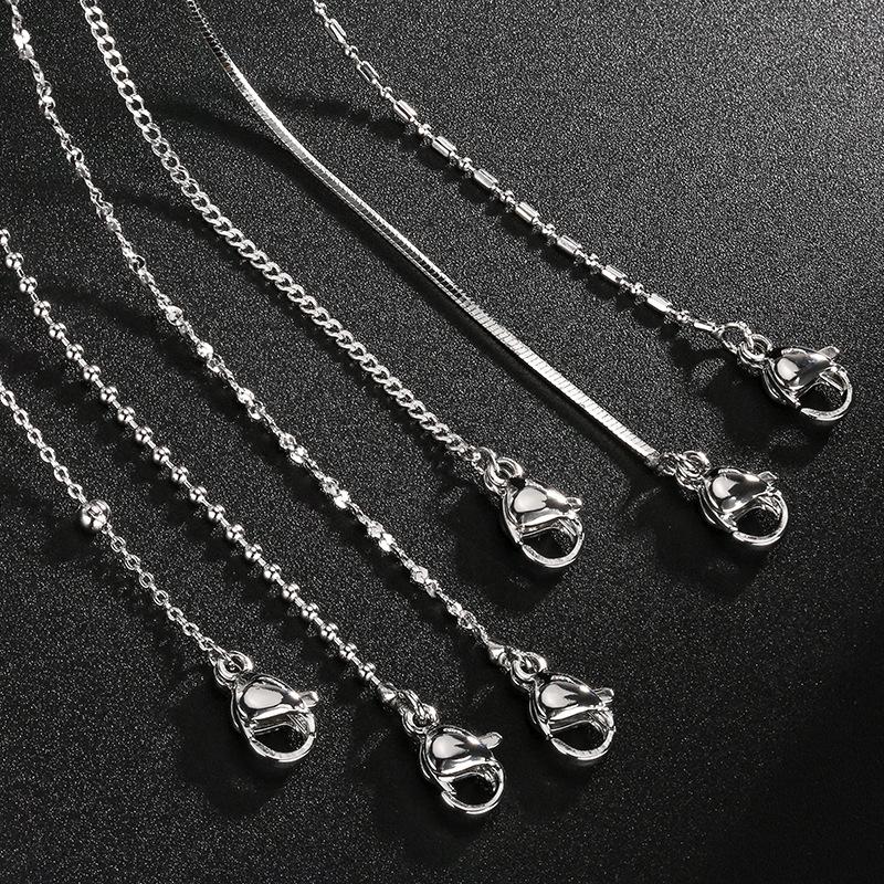Copper Material Necklace Women's Snake Bone Chain Side Starry Sky Round Bead Long Short Wave Simple Goods