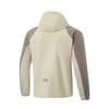 Li-Ning Water-Resistant Hooded Long Sleeve Cardigan With Logo Print Windbreaker Men Outerwear Ceramic-Secret Tree-Gray-Brown AFDU157-2