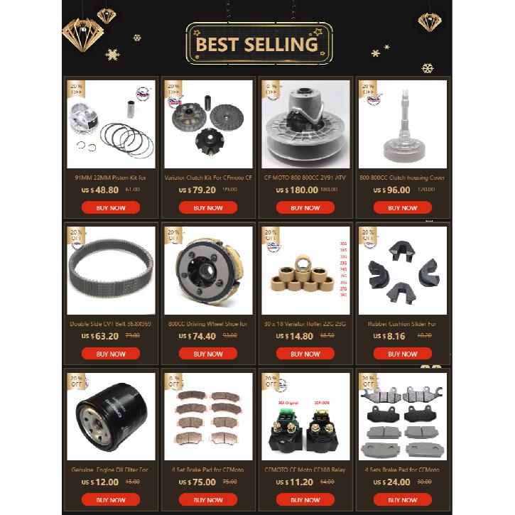 4er Set Bremsbeläge für CFMoto ZFORCE CFORCE UFORCE 450 550 500 600 800 1000 2018 2019 2020 7020-0810B0 7020-0810A0