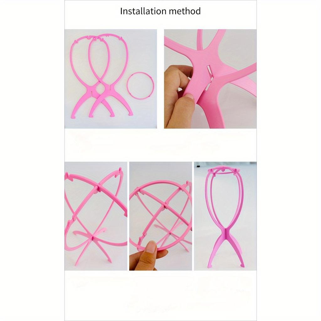 1pc Wig Stand Holder Portable Collapsible Wig Head Stands Plastic Wig Hat Stands Portable Folding Wig Hat Stand for All Wigs