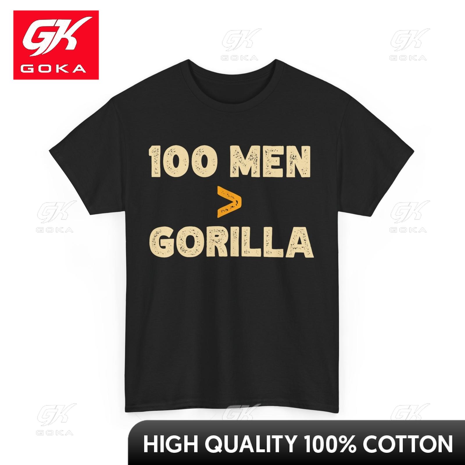 100 Unisex vs 1 Gorilla Funny Shirt 100 Unisex Is Greater Than Gorilla Laidback Charming Vintage Tees Smart Refined Original Tshirt S